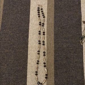 Vintage Silver and Black Glass Necklace